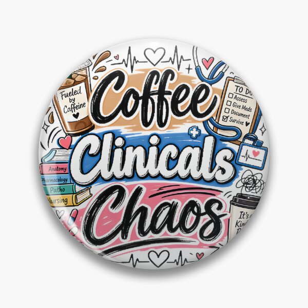 Item preview, Coffee Clinicals Chaos Funny Nursing Student Design for Healthcare Learners designed and sold by Mohamed-Fahim.