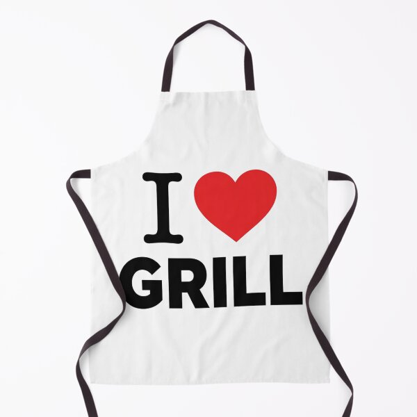 Item preview, I Love Grill Unique Red Heart Backyard BBQ Pitmaster Outdoor Cooking Statement designed and sold by raedattia.