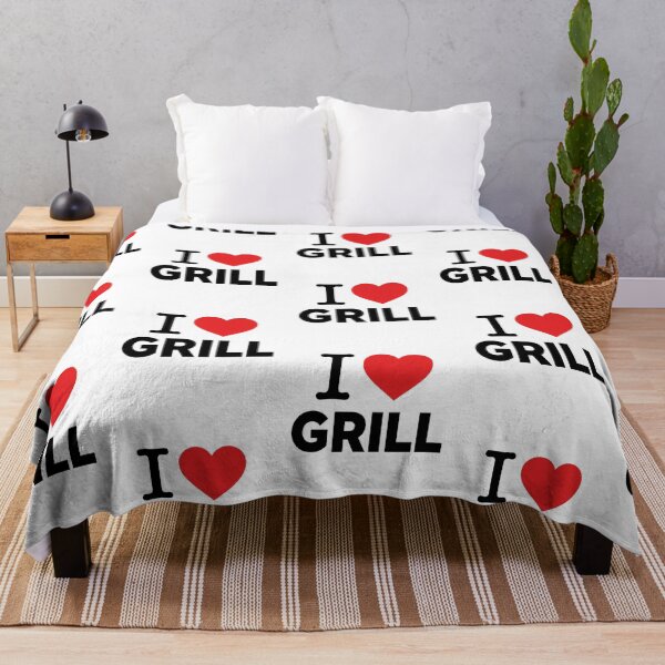 Item preview, I Love Grill Unique Red Heart Backyard BBQ Pitmaster Outdoor Cooking Statement designed and sold by raedattia.