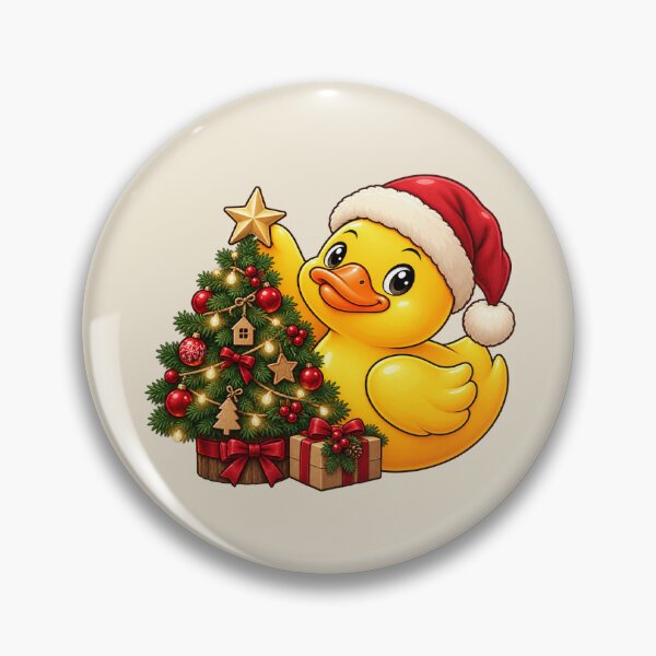 Item preview, Santa Duck Decorating a Christmas Tree designed and sold by BROHLine Studio.