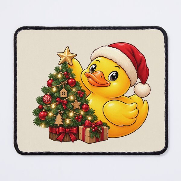 Item preview, Santa Duck Decorating a Christmas Tree designed and sold by BROHLine Studio.