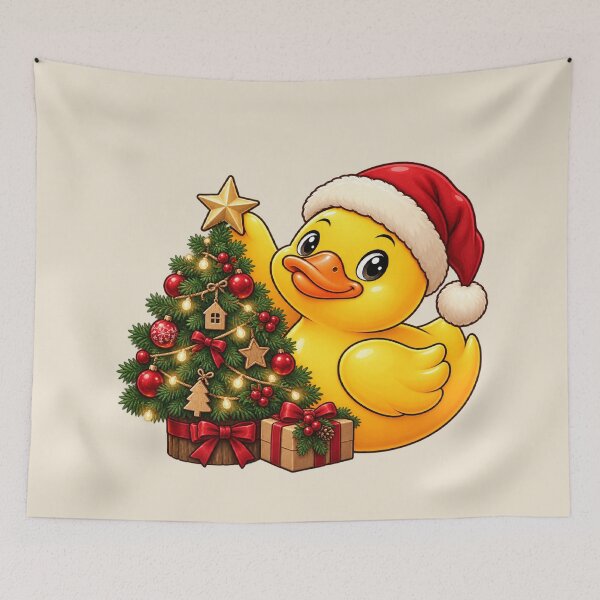 Item preview, Santa Duck Decorating a Christmas Tree designed and sold by BROHLine Studio.