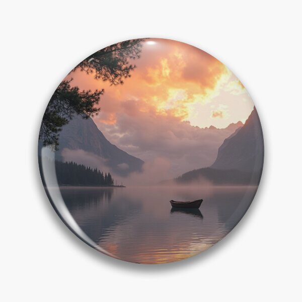 Artikelvorschau, Golden Horizon Lake – Sonnenuntergang im Bergtal entworfen und verkauft von nhk999.