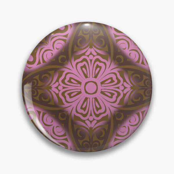 Item preview, Portuguese Ceramic Tile Motif | Brown & Pink Mediterranean Talavera Pattern designed and sold by Rukhscreations.