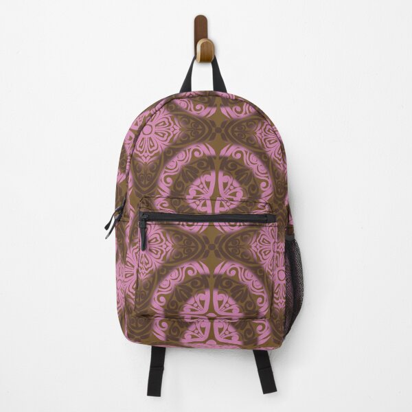 Item preview, Portuguese Ceramic Tile Motif | Brown & Pink Mediterranean Talavera Pattern designed and sold by Rukhscreations.