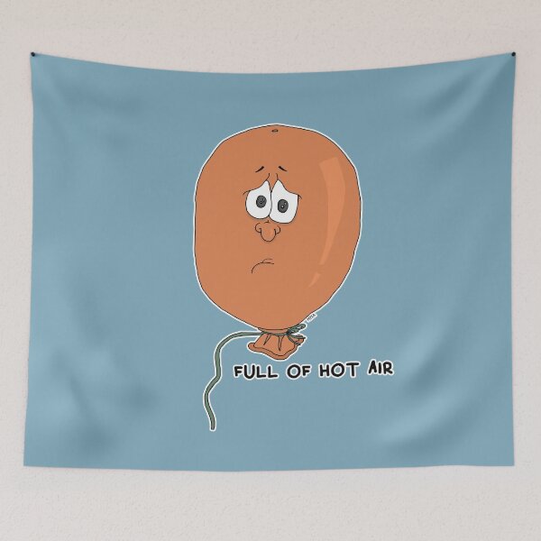Item preview, Full Of Hot Air Sticker | Funny Balloon Visual Pun Meme designed and sold by MyxaART.
