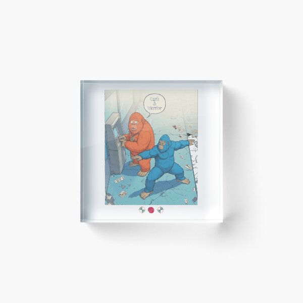 Item preview, Cash & Warrior - Funny Bigfoot Yoga at the ATM Comic Art designed and sold by Whimsy Trail Co.