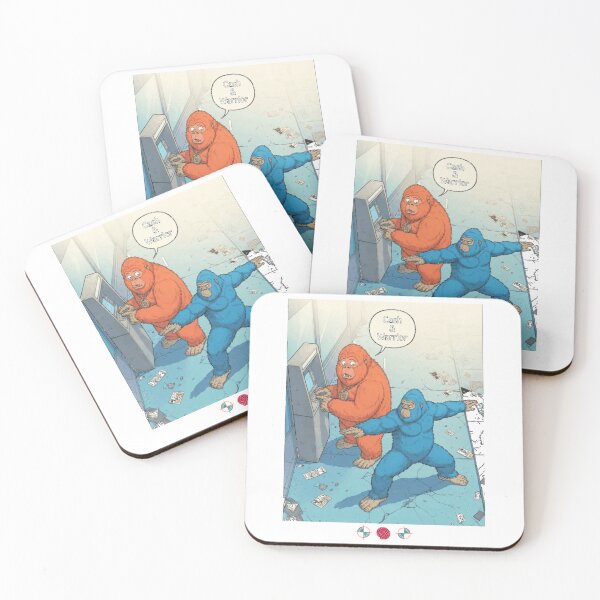 Item preview, Cash & Warrior - Funny Bigfoot Yoga at the ATM Comic Art designed and sold by Whimsy Trail Co.