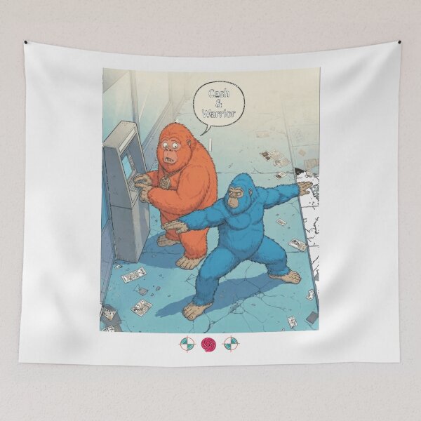 Item preview, Cash & Warrior - Funny Bigfoot Yoga at the ATM Comic Art designed and sold by Whimsy Trail Co.