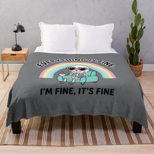 Item preview, Everything Is Fine Skeleton Rainbow Coffee Sarcastic Humorous Graphic designed and sold by jeshands.