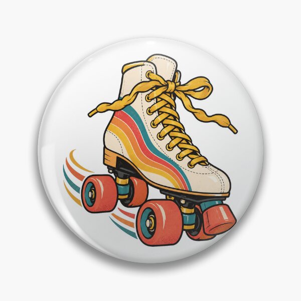 Item preview, Retro Roller Skate Rainbow Stripes Print designed and sold by The Mellonaire.