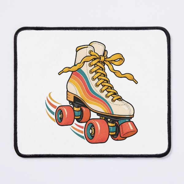 Item preview, Retro Roller Skate Rainbow Stripes Print designed and sold by The Mellonaire.