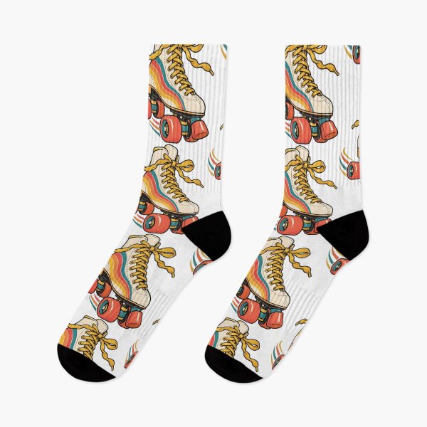 Item preview, Retro Roller Skate Rainbow Stripes Print designed and sold by The Mellonaire.