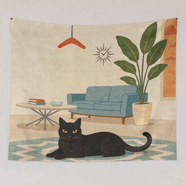 Item preview, Atomic Cat Mid Century Modern Houseplant designed and sold by Tamas Das.