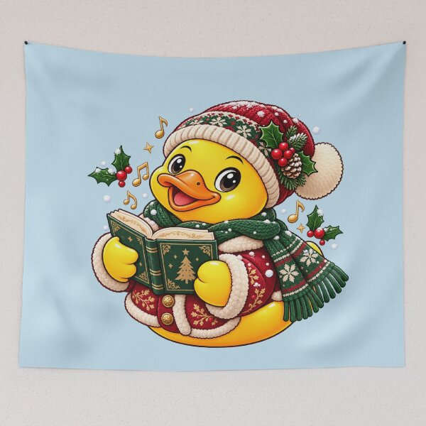 Item preview, Snowy Christmas Caroler Rubber Duck designed and sold by BROHLine Studio.