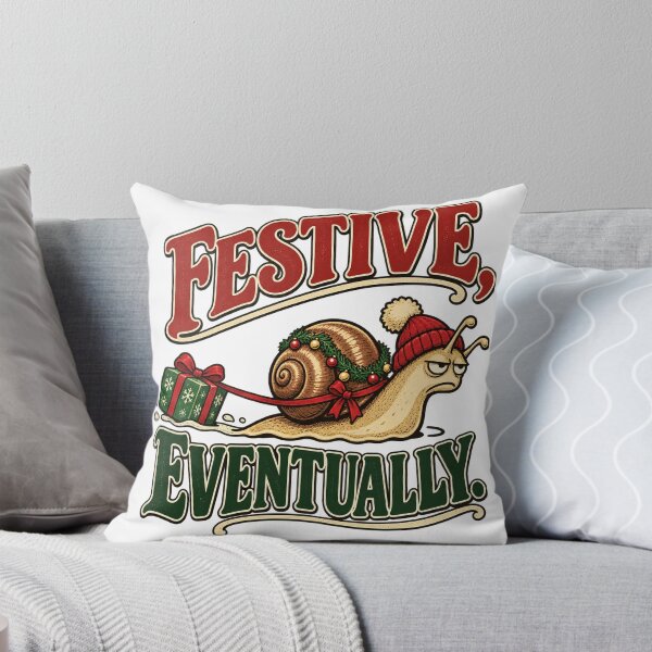 Item preview, Funny Christmas Snail Festive Eventually Retro Holiday Design designed and sold by RAX Mirth Studio.