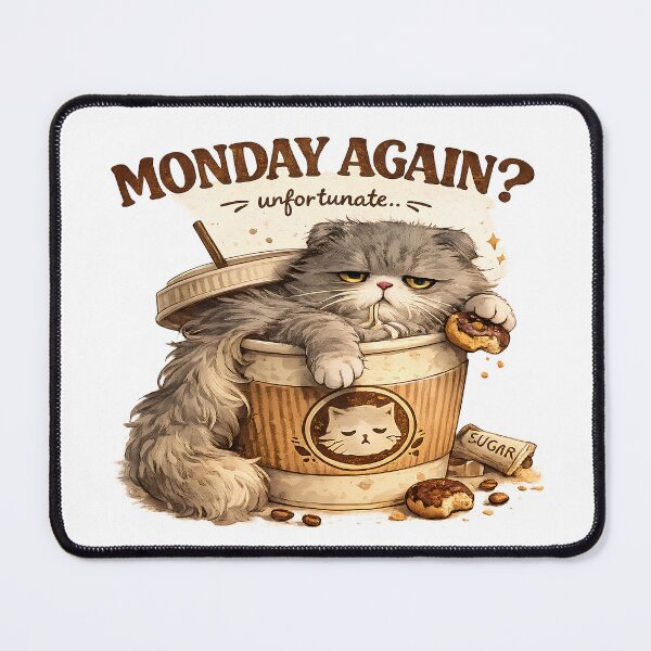 Item preview, Funny Monday Again Coffee Cup Cat designed and sold by UvooArt.
