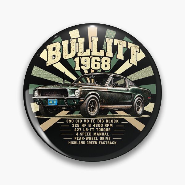 Item preview, 1968 Bullitt Fastback 390 V8 Specs Highland Green Classic Muscle Car designed and sold by EdGraphy.