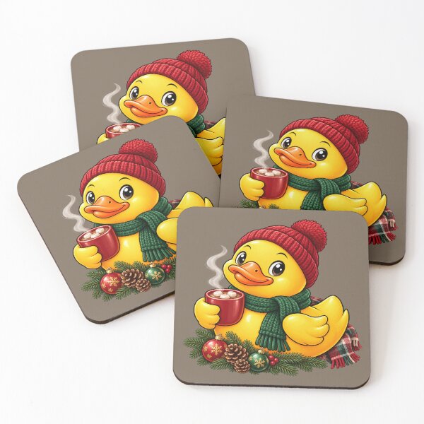 Item preview, Cozy Christmas Duck with Hot Cocoa designed and sold by BROHLine Studio.