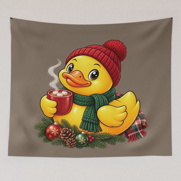 Item preview, Cozy Christmas Duck with Hot Cocoa designed and sold by BROHLine Studio.