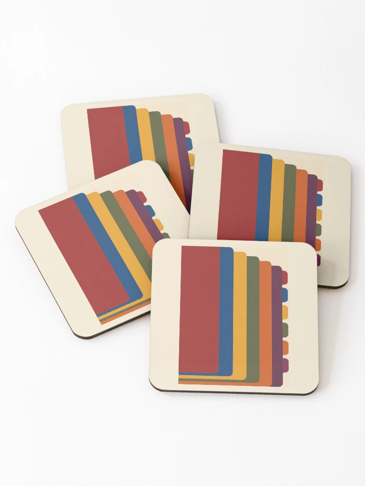 Thumbnail 1 of 5, Coasters (Set of 4), Tab Stack – Color Coded Planner Notebook designed and sold by astersgraphics.