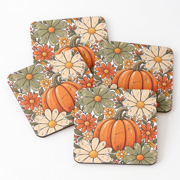 Item preview, Retro Pumpkin Floral Autumn Harvest designed and sold by VGAfanatic.