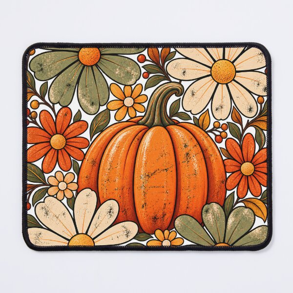 Item preview, Retro Pumpkin Floral Autumn Harvest designed and sold by VGAfanatic.