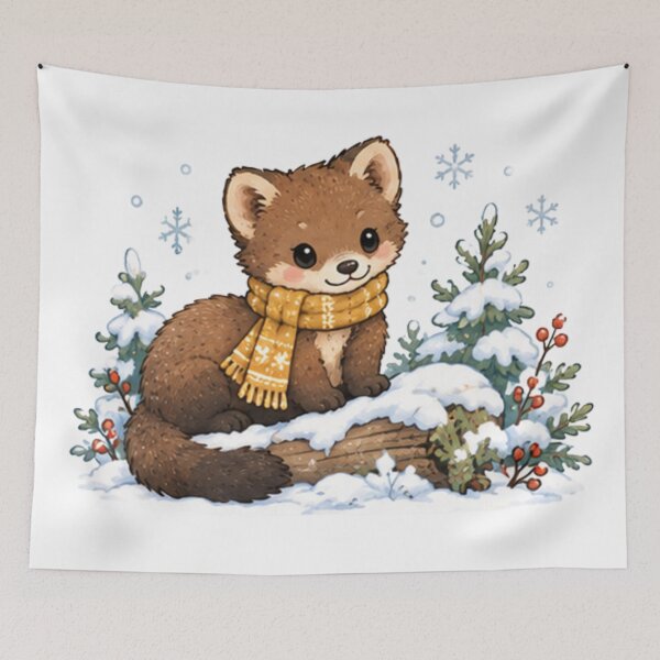 Item preview, Winter Pine Marten designed and sold by MellowMunchkins.
