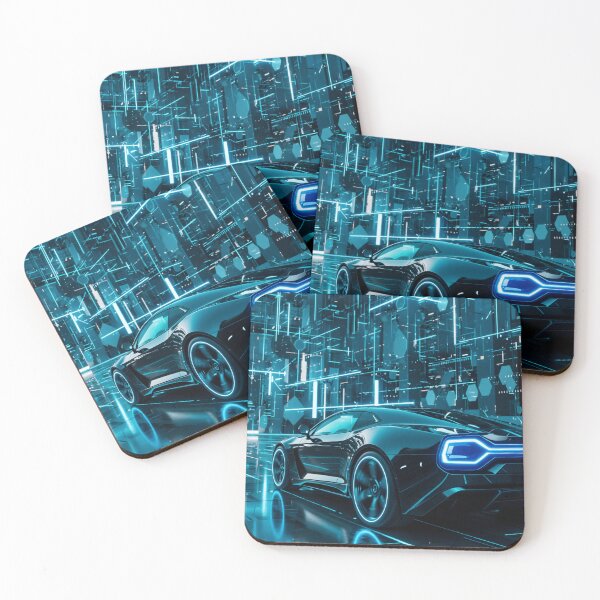 Item preview, Dark Cyberpunk Car in Neon Matrix designed and sold by Dishanti.