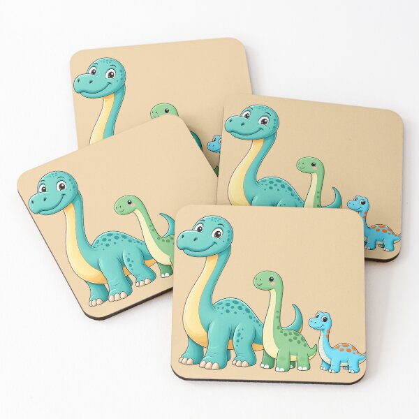 Item preview, Cute Cartoon Dinosaur Family Kawaii Sauropod Trio designed and sold by littlepiptales.