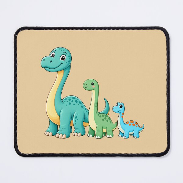 Item preview, Cute Cartoon Dinosaur Family Kawaii Sauropod Trio designed and sold by littlepiptales.