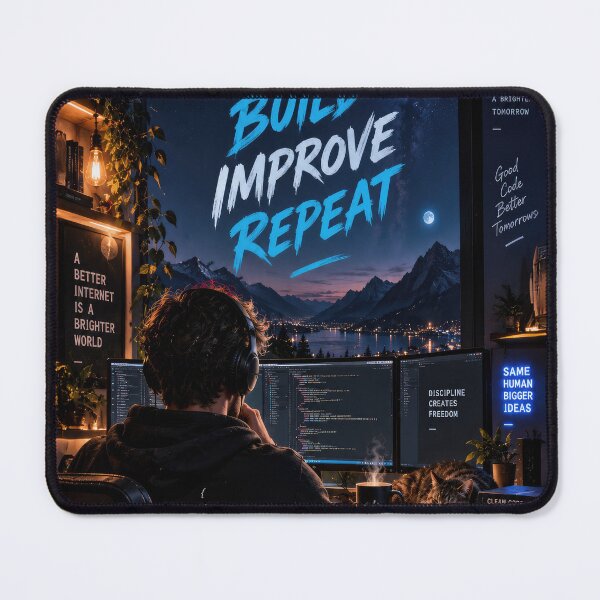 Artikelvorschau, Code, Build, Improve, Repeat entworfen und verkauft von jodotodesign.