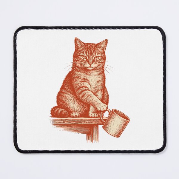 Item preview, Cat Pushing Mug Off The Table Print designed and sold by The Mellonaire.