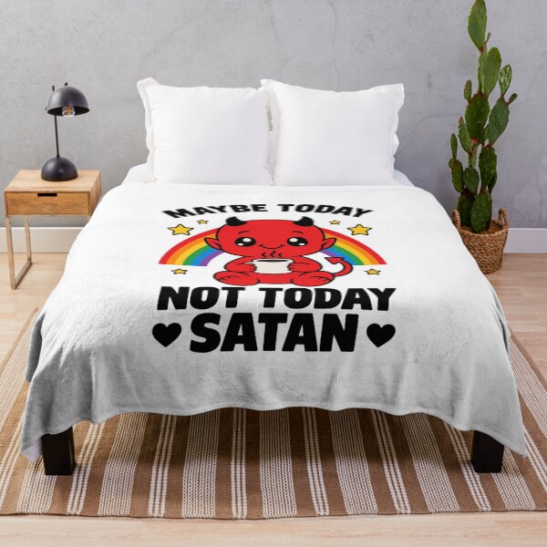 Item preview, Maybe Today Not Today Satan Cute Devil Coffee Rainbow Sarcastic Quote designed and sold by jeshands.