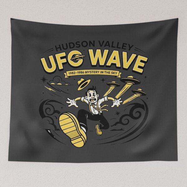 Item preview, Hudson Valley UFO Wave 1982-1986 | Retro UFO Sighting Cartoon Vintage Mystery T-Shirt designed and sold by VoglR.