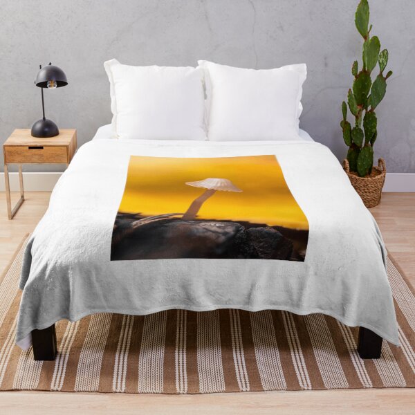 Item preview, Delicate Mushroom with Warm Yellow Background designed and sold by Roamgrain Photos.