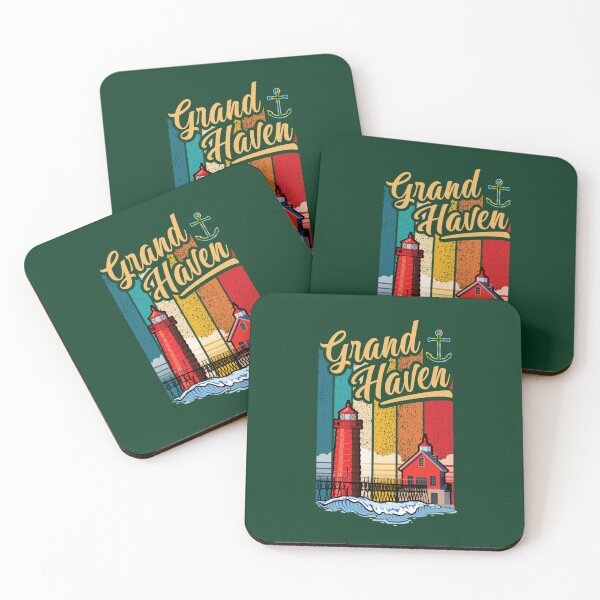 Item preview, Grand Haven Michigan with South Pier Lighthouses   designed and sold by NeonHouses.