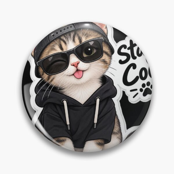 Item preview, Cool Cat Stay Cool Sticker designed and sold by ArtCrushWorks.