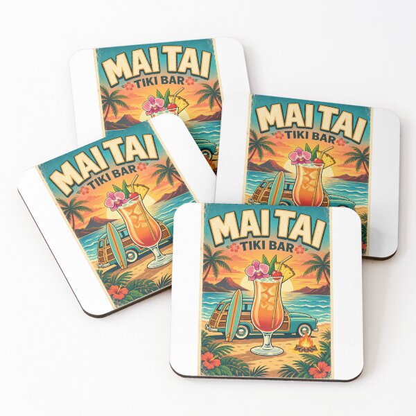 Item preview, Mai Tai – Retro Tropical Cocktail Poster designed and sold by FairDinkumThreads.