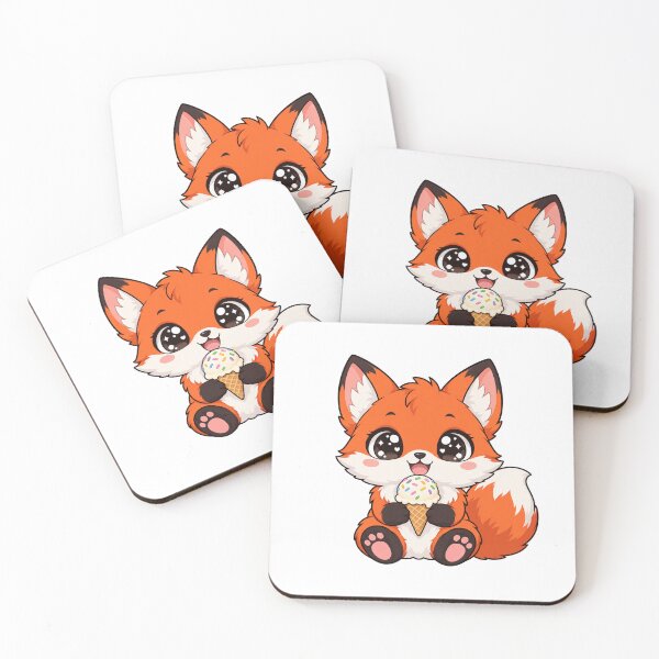 Item preview, Cute Kawaii Fox With Ice Cream designed and sold by Eternalski.