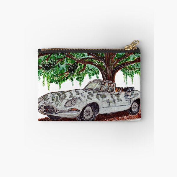 Item preview, Vintage Jaguar E-Type Under Tree Watercolor designed and sold by DesseindImages.