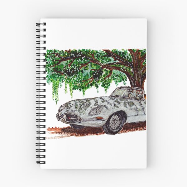 Item preview, Vintage Jaguar E-Type Under Tree Watercolor designed and sold by DesseindImages.