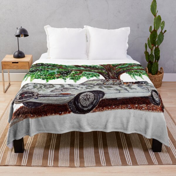 Item preview, Vintage Jaguar E-Type Under Tree Watercolor designed and sold by DesseindImages.