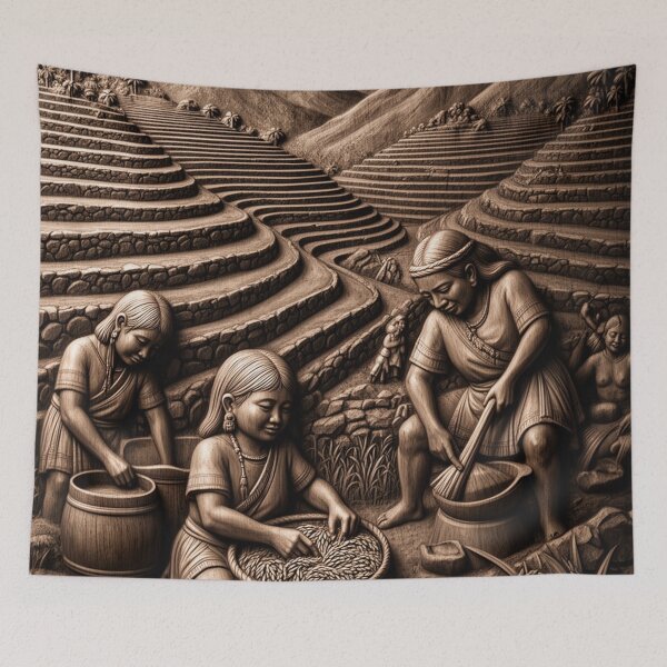 Item preview, Cordillera Life - Igorot Heritage Wood Relief Artwork designed and sold by nhk999.