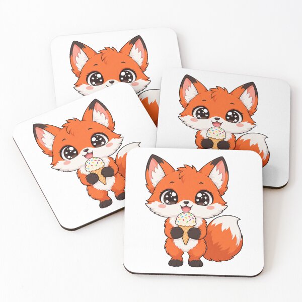 Item preview, Cute Kawaii Fox With Ice Cream designed and sold by Eternalski.