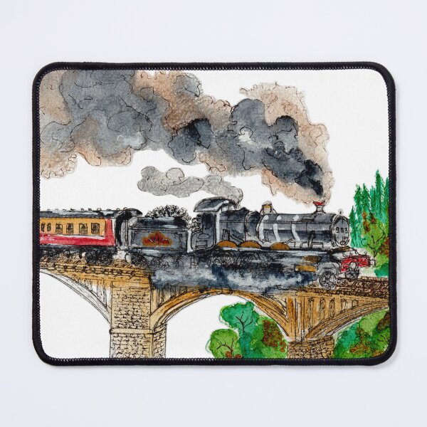 Item preview, Old Fashioned Steam Train Locomotive Watercolor designed and sold by DesseindImages.