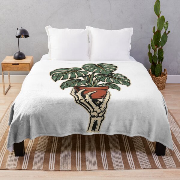 Item preview, Skeleton Hand Holding Monstera Plant designed and sold by The Mellonaire.