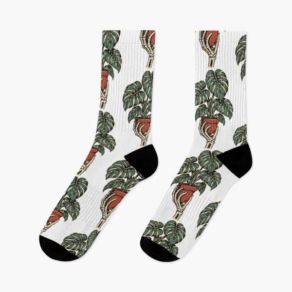 Item preview, Skeleton Hand Holding Monstera Plant designed and sold by The Mellonaire.