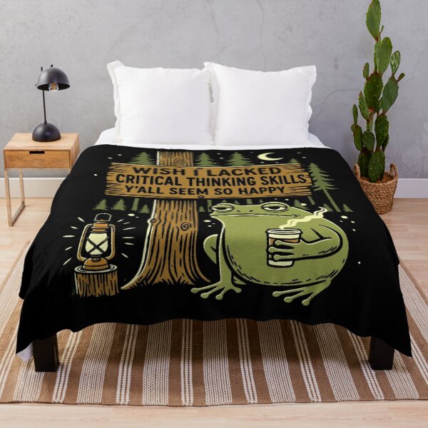 Item preview, Wish I Lacked Critical Thinking Skills Y'all Seem So Happy Sarcastic Overthinker Frog Humor designed and sold by FolkGraphics.