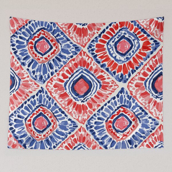 Item preview, Red White and Blue Quadrille Design designed and sold by RichardRags.